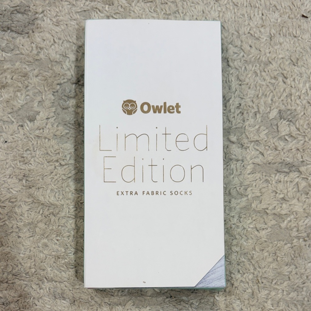 Owlet Limited Edition Extra Fabric Socks - White Box with Gold Logo
